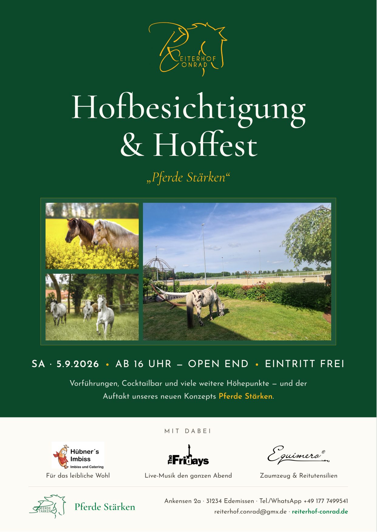Flyer Hofbesichtigung & Hoffest am 5. September 2026